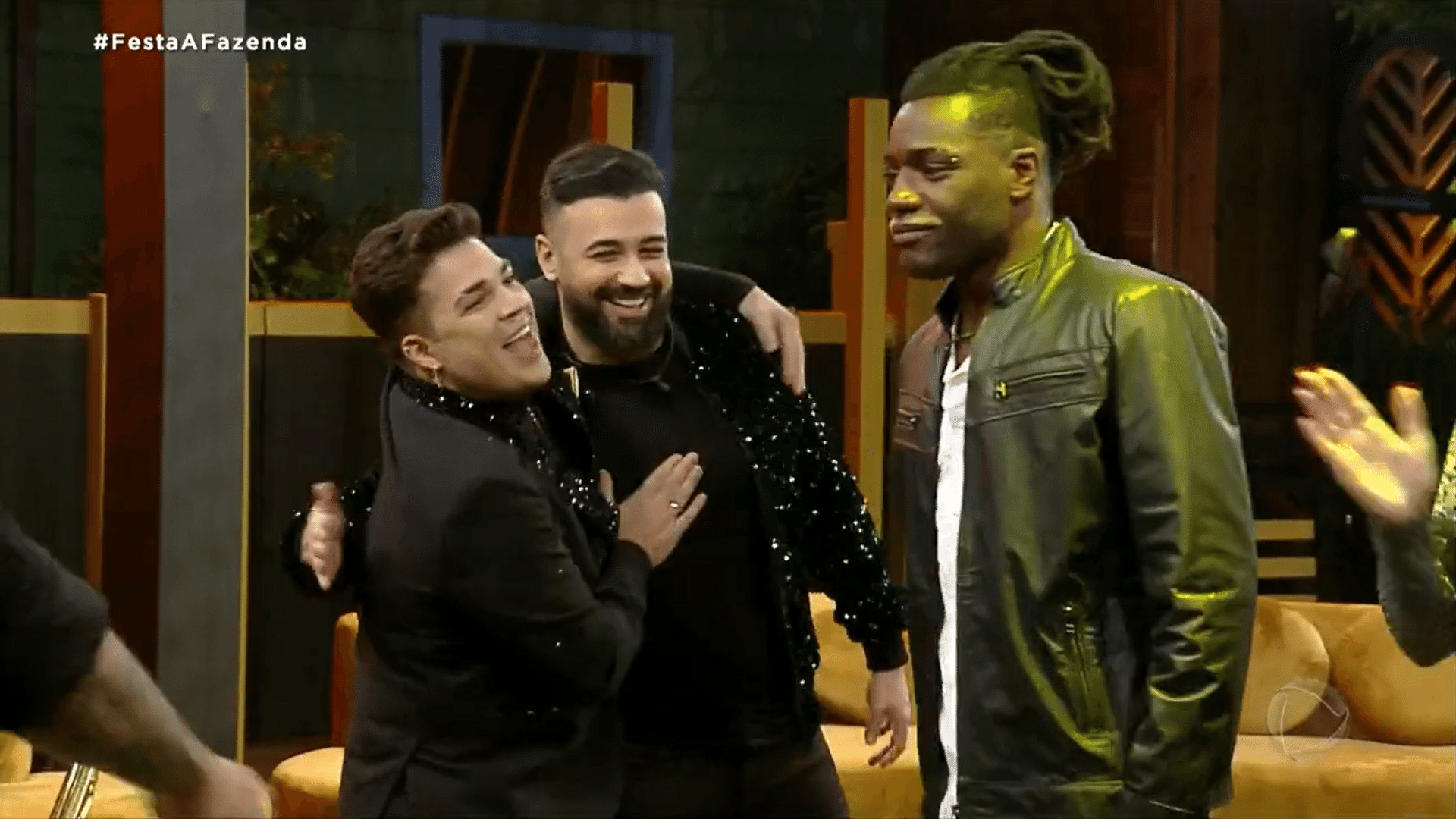 A Fazenda 2022: Bruno, Lucas e Pelé curtem festa com eliminados - Reprodução/PlayPlus