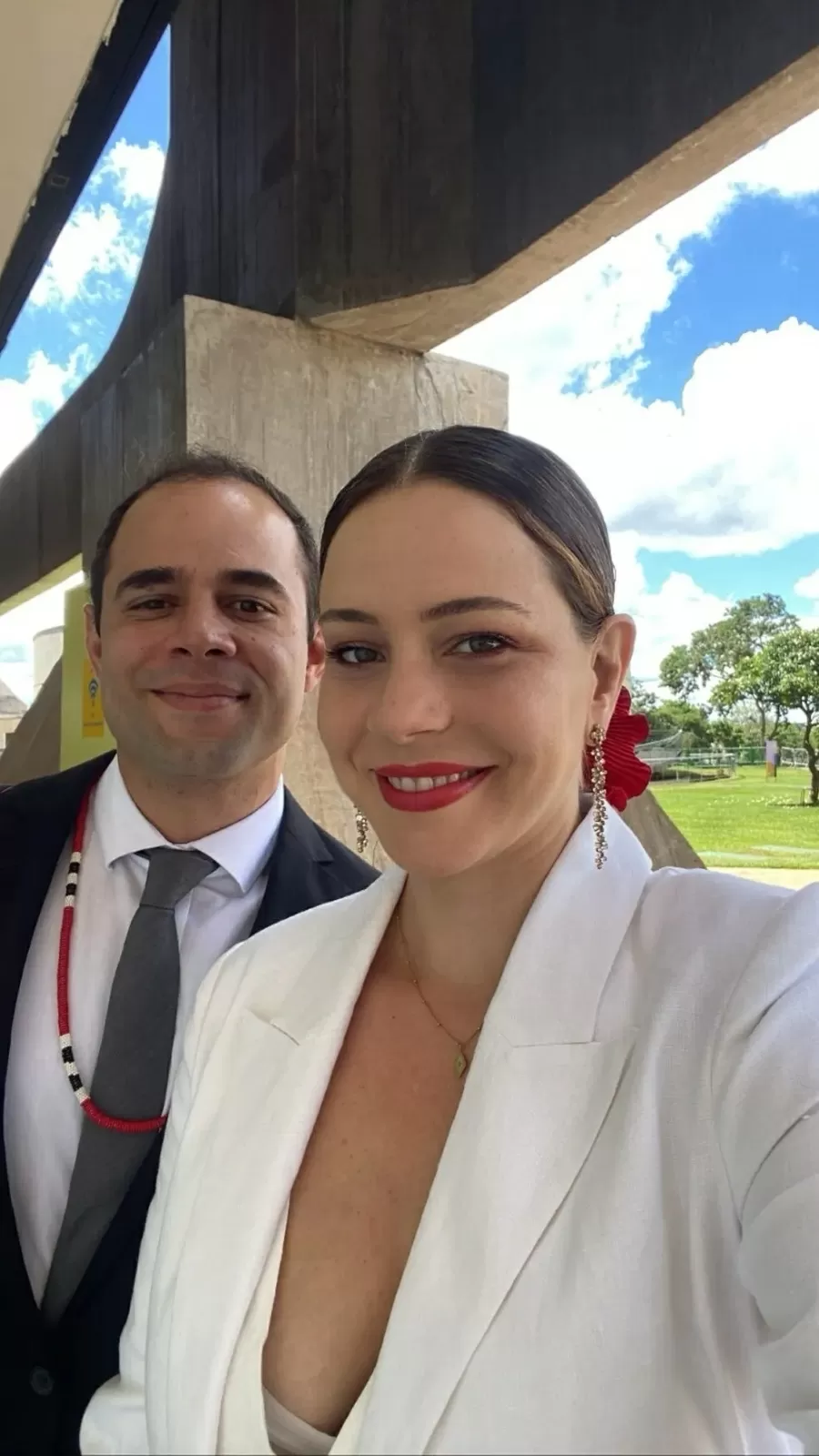 Guilherme Burgos e Leandra Leal na posse de Lula - Reprodução/Instagram