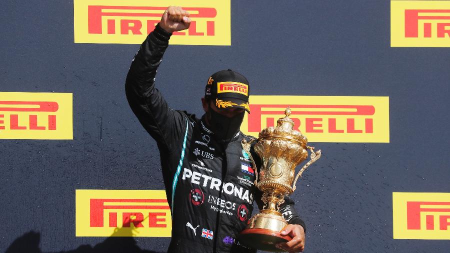Após vitória no GP da Grã-Bretanha, Hamilton lamentou a falta de uma competição mais acirrada na disputa pela F1 - Frank Augstein/Pool via Getty Images