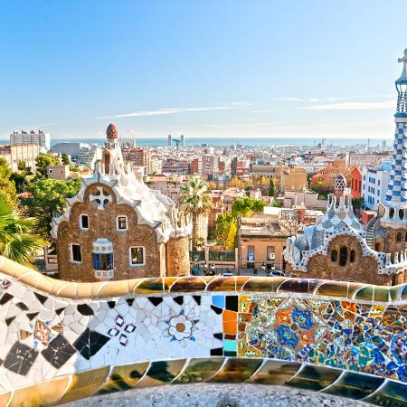 Parc Güell em Barcelona, na Espanha Parc Güell em Barcelona, na Espanha