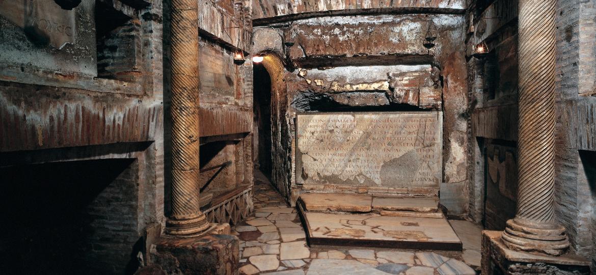 Cripta dos Papas, nas Catacumbas de São Calixto - De Agostini via Getty Images
