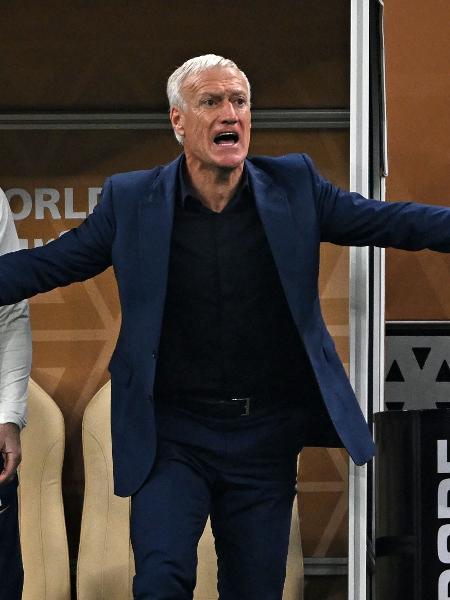 Didier Deschamps, técnico da França, durante a final da Copa do Mundo - Paul ELLIS / AFP