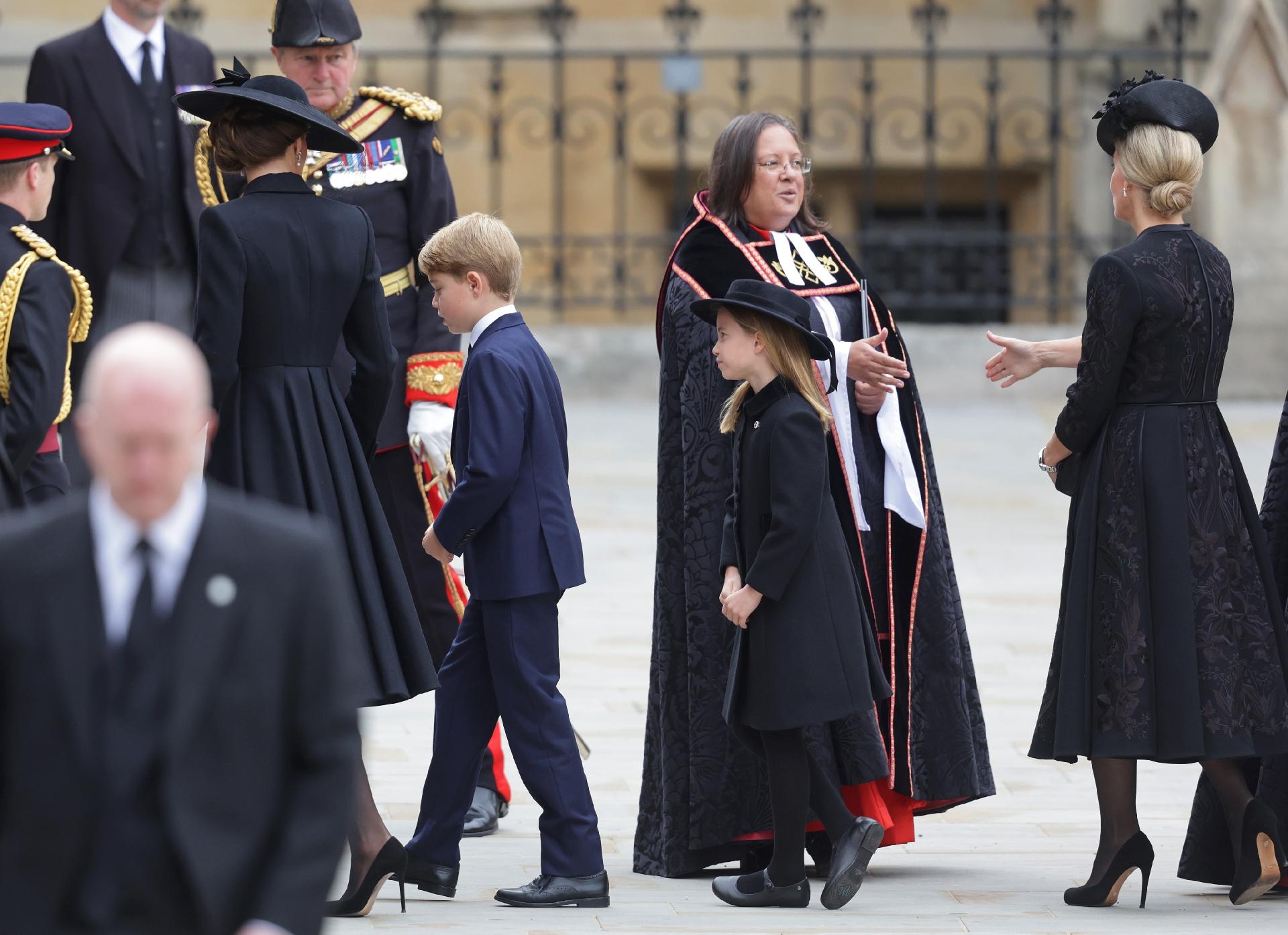 Queen Elizabeth II's funeral: George and Charlotte arrive accompanied by their mother, Kate Middleton - Chris Jackson/Getty Images