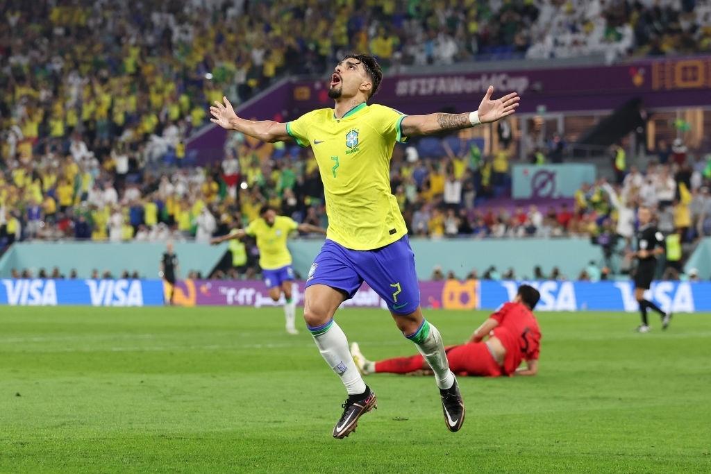 Paquetá celebrates after scoring his first World Cup goal - Francois Nel/Getty Images