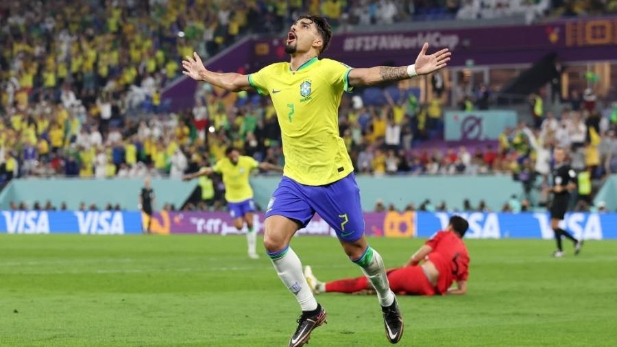 Paquetá celebra após marcar seu primeiro gol em Copas do Mundo - Francois Nel/Getty Images