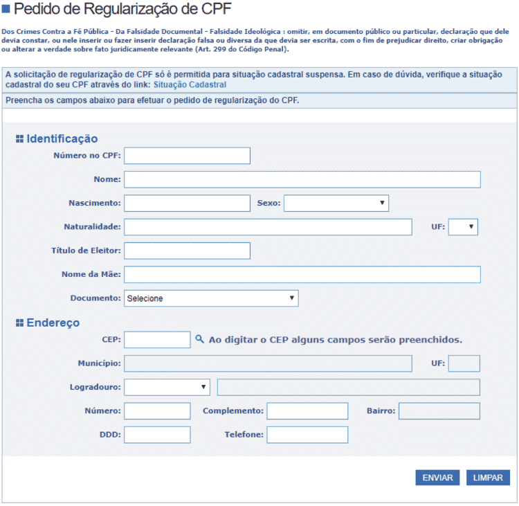 Receita Permite Pedir O Cpf Pela Internet Veja Como Fazer Sua Inscri O Curvelo Online