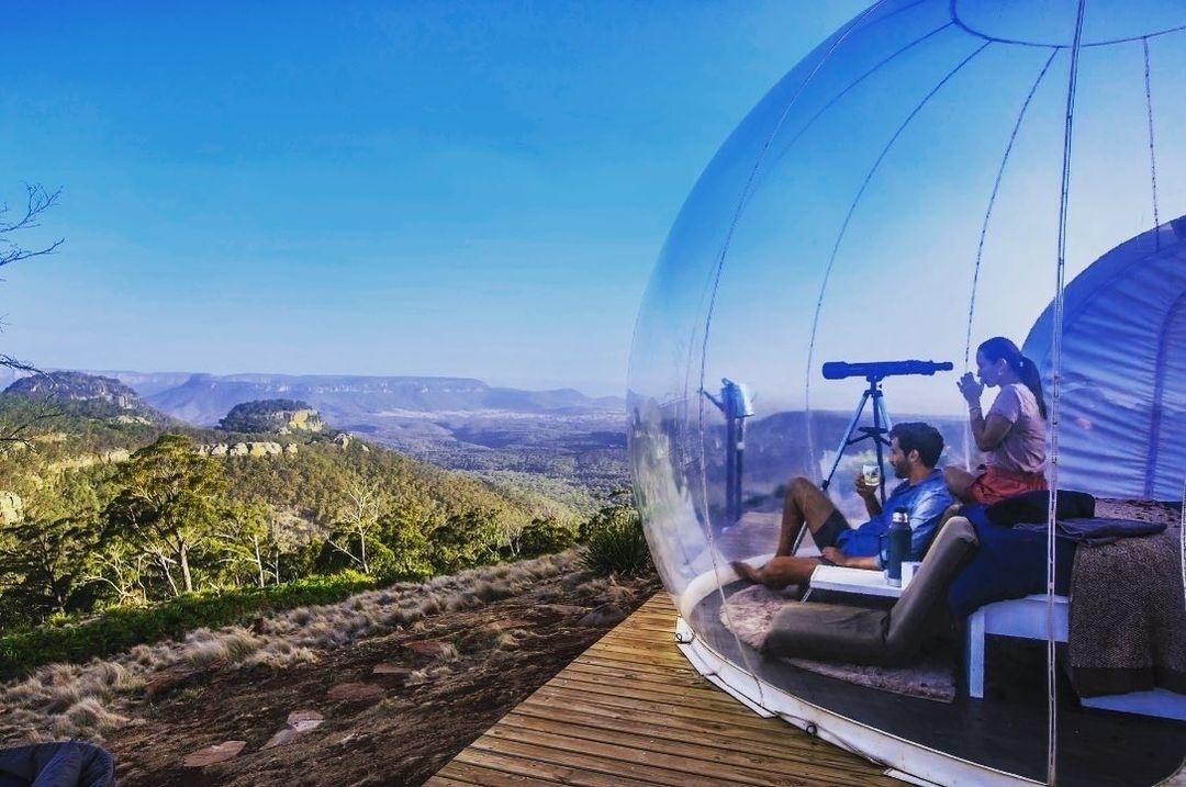 Bubbletent Australia, no vale australiano Capertree - Reprodução/Instagram
