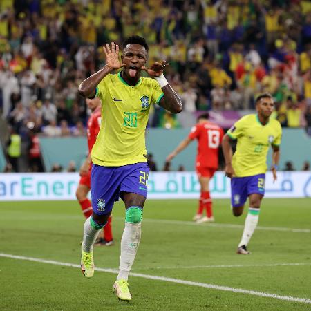 Vinícius Júnior homenageia Neymar em gol anulado do Brasil contra a Suíça pela Copa do Mundo do Qatar  - Clive Brunskill / Equipe