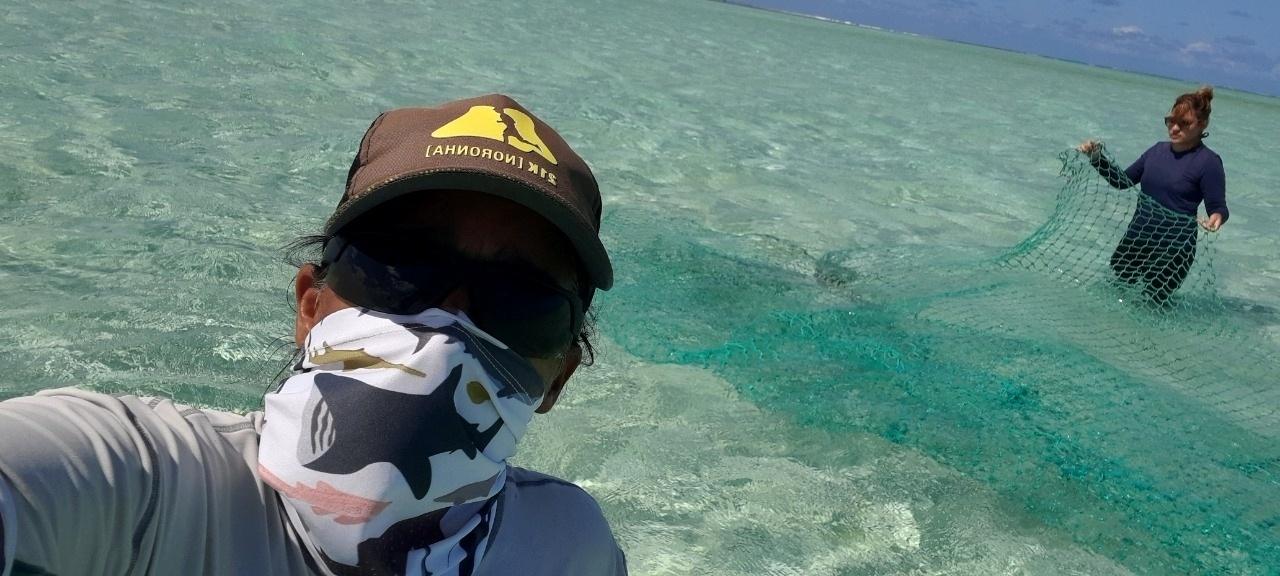 Simulação de deriva de uma rede usada pela frota pesqueira de atum, no Atol das Rocas - Arquivo Pessoal