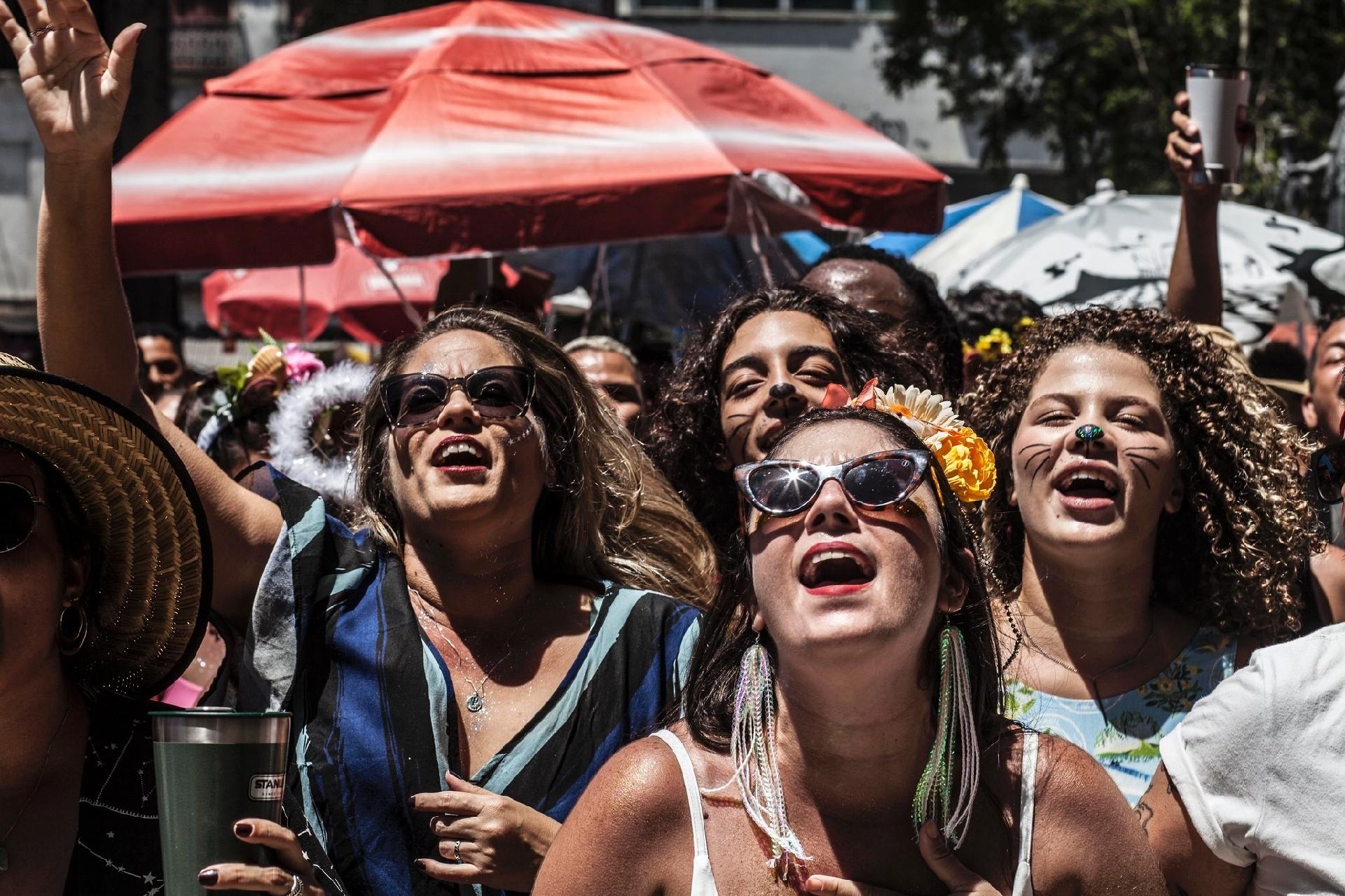 Os foliões estavam animados no bloco carioca - Gustavo Stephan/Riotur
