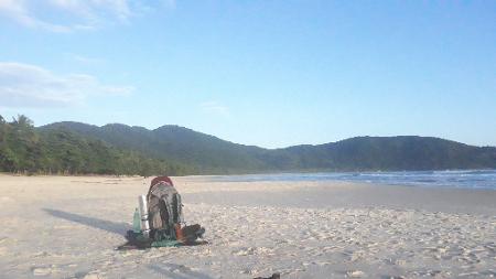 A mochila de Daiana Antonio da Silva em Ilha Grande - Arquivo pessoal - Arquivo pessoal