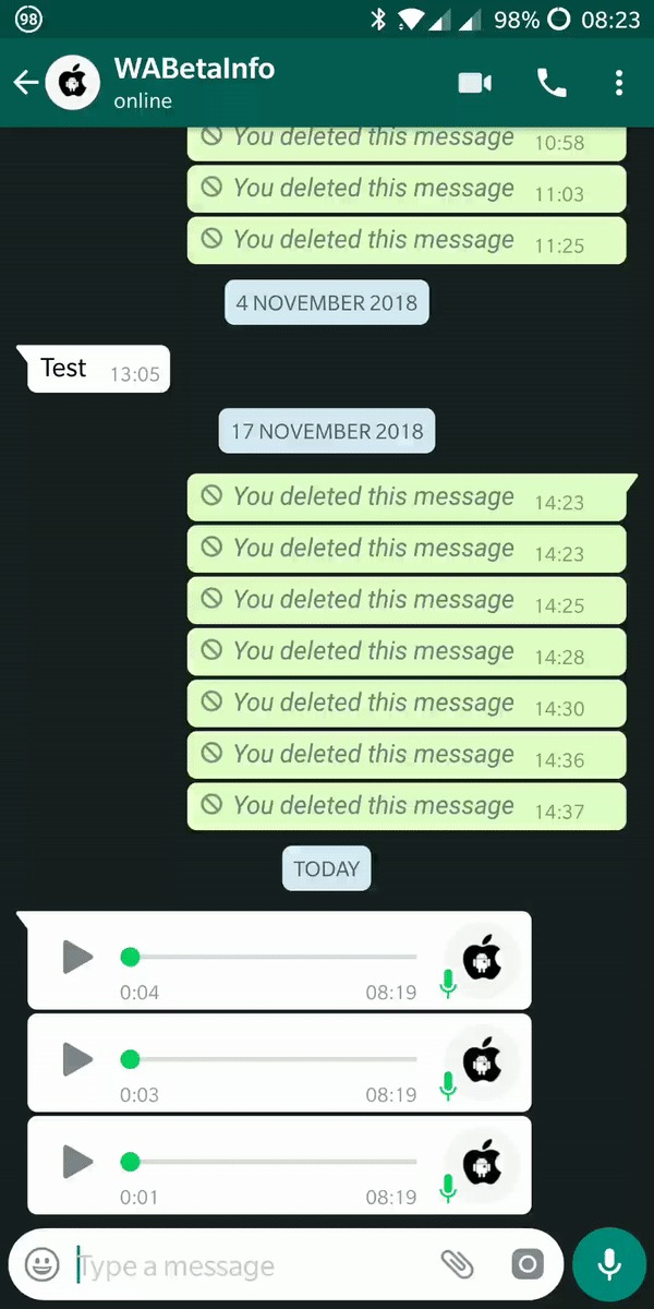 Chatting audio whatsapp что это