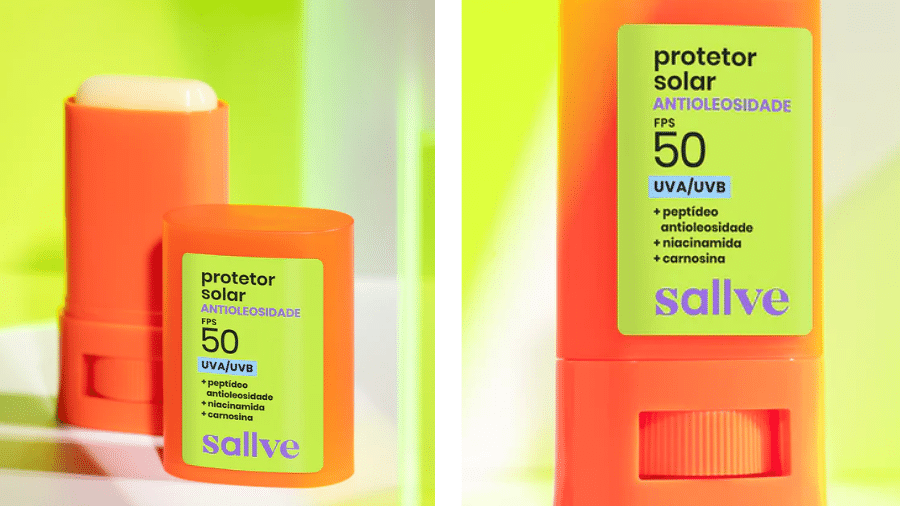Protetor solar Sallve tem 50 FPS e fórmula com niacinamida Protetor solar Sallve tem 50 FPS e fórmula com niacinamida