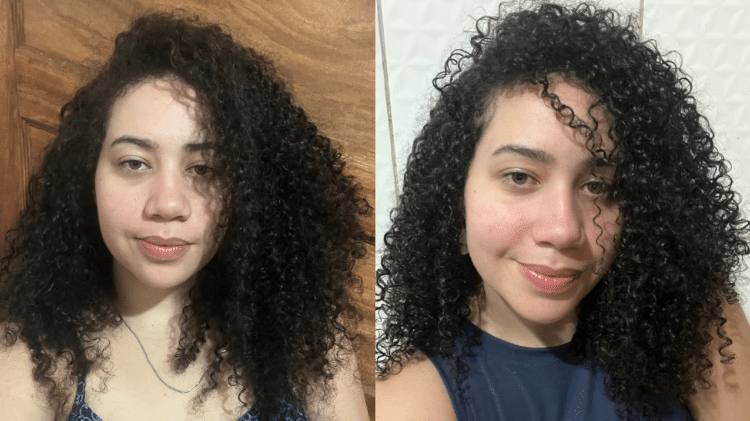 Antes (esq.) e depois (dir.) de usar o mousse da Widi Care Antes (esq.) e depois (dir.) de usar o mousse da Widi Care