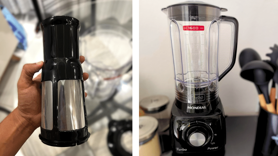 Liquidificador Mondial vem com filtro que ajuda a coar sucos e molhos Liquidificador Mondial vem com filtro que ajuda a coar sucos e molhos
