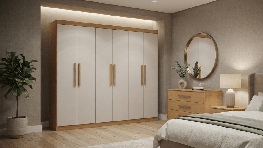 Guarda-roupa casal de 6 portas Móveis Lopas - undefined