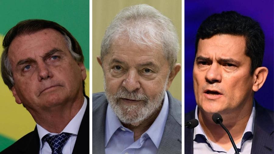 Bolsonaro, Lula e Moro aparecem como pré-candidatos a presidente neste ano - Reuters/Folhapress/AFP