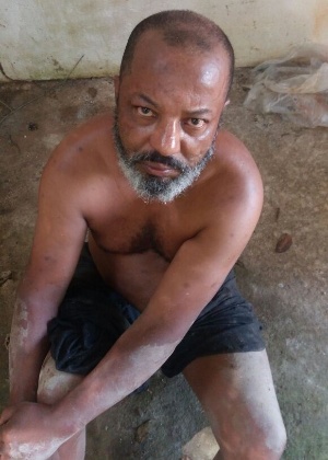 Welinton Xavier dos Santos, o "Capuava", 53, considerado um dos criminosos mais procurados de SP, ao ser detido pela polícia - Divulgação/Polícia Civil