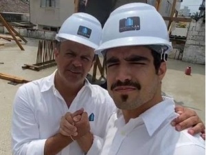 Caio Castro visitou canteiro de obras em Praia Grande, na Baixada Santista - Foto: Reprodução/ Instagram