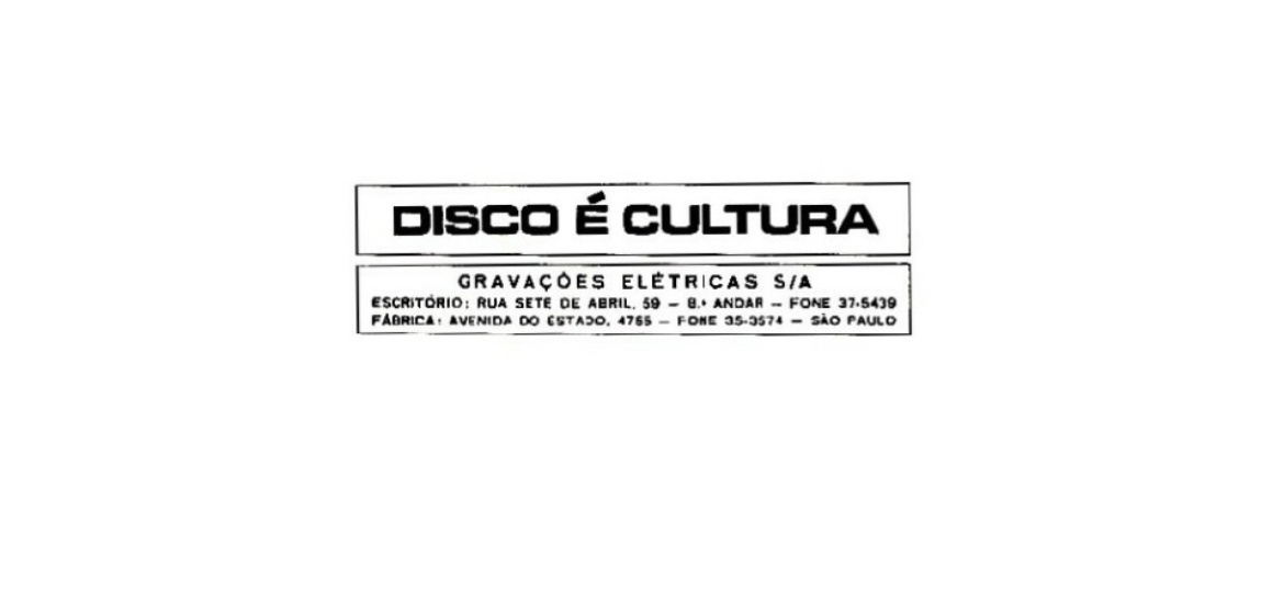 Selo "Disco é Cultura" - Reprodução
