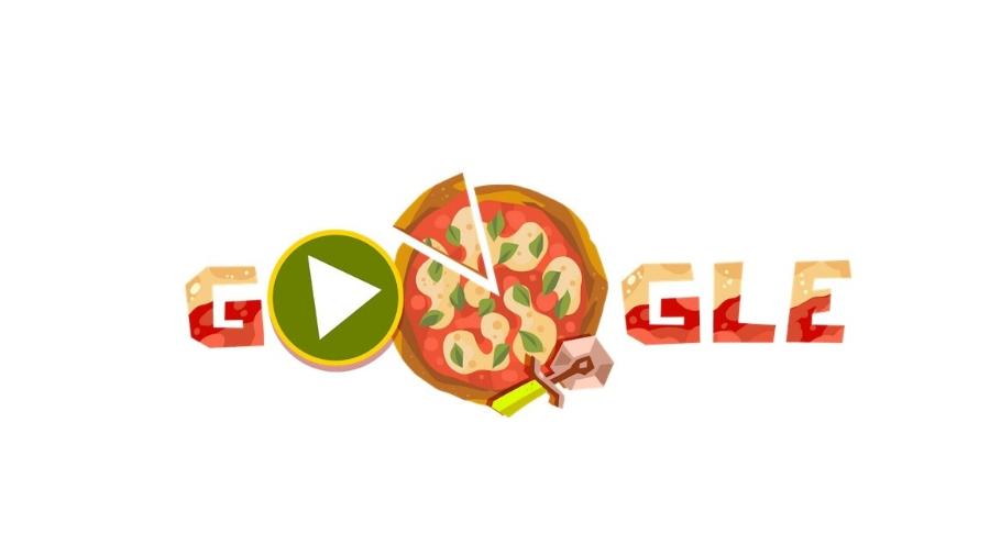 Doodle do Google homenageia pizza - Reprodução