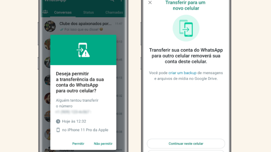 WhatsApp terá trava de segurança para impedir a transferência da conta no app para outro celular sem autorização do dono - Divulgação/WhatsApp