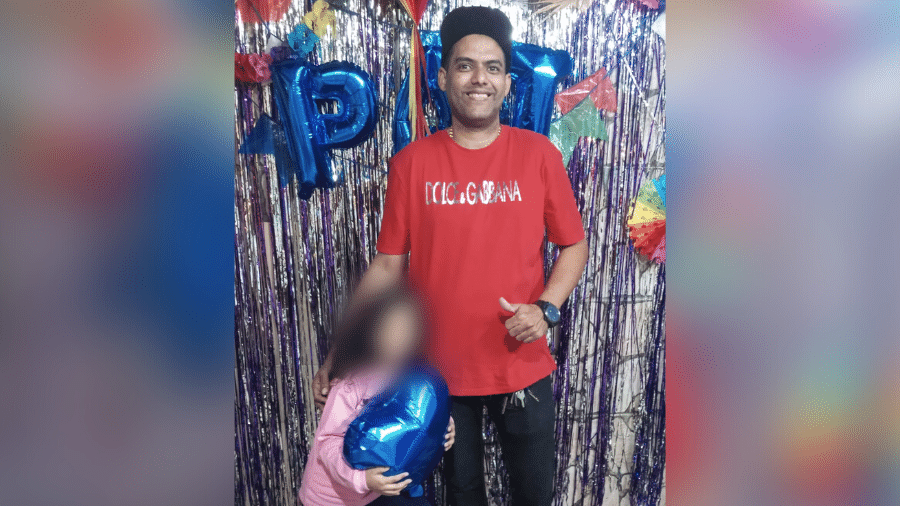 David de Souza Miranda ao lado da filha no Dia dos Pais; Ele é suspeito de ter matado a menina