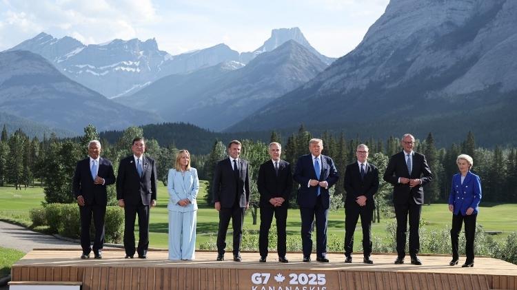 16.jun.2025 - Líderes do G7 reunidos no Canadá 16.jun.2025 - Líderes do G7 reunidos no Canadá