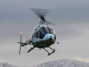 Por que alguns helicópteros têm rodinha e outros usam um esqui para pousar?