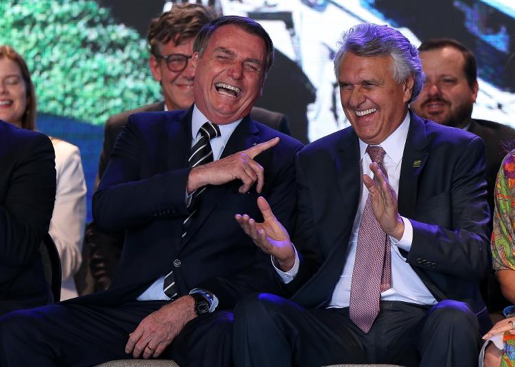 31.jul.2019 - O então presidente Jair Bolsonaro ao lado do governador de Goiás, Ronaldo Caiado