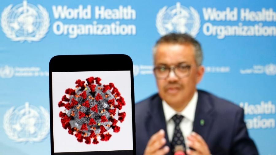 Tedros Adhanom Ghebreyesus, diretor-geral da OMS (Organização Mundial da Saúde), em coletiva de imprensa - Pavlo Gonchar/SOPA Images/LightRocket via Getty Images