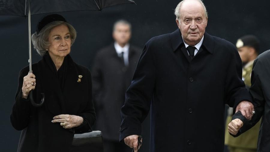 Rainha Sofia e o rei emérito da Espanha, Juan Carlos I - JOHN THYS / Belga / AFP