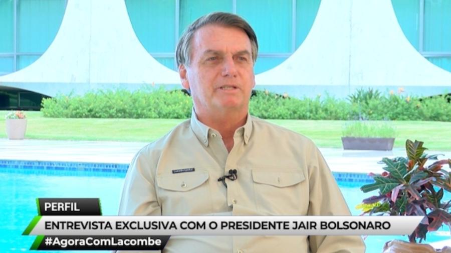 O presidente Jair Bolsonaro (sem partido) em entrevista ao programa "Agora com Lacombe", da RedeTV! - Divulgação/RedeTV!