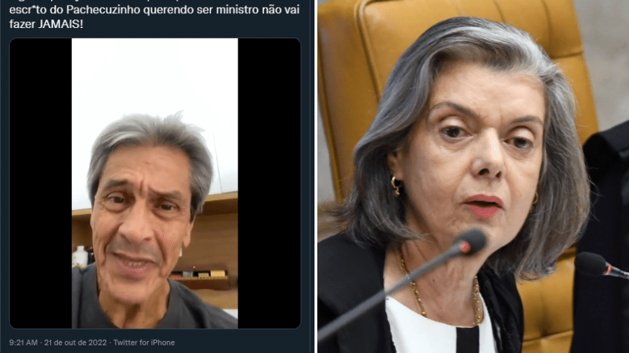O ex-deputado federal Roberto Jefferson (PTB) ataca a ministra do TSE Cármen Lúcia - Montagem: Reprodução/Twitter; e Carlos Alves Moura/SCO/STF