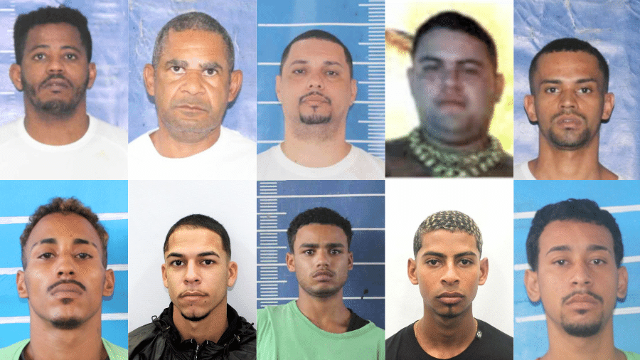 Após a morte de TH, a polícia mira outros líderes do crime. Na imagem, estão 10 dos criminosos mais procurados do RJ, com atuação em áreas como Serrinha, Borel e Vila Kennedy. - Reprodução/Procurados