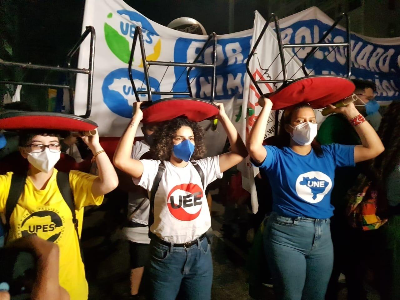 29.maio.2021 - Organizações do movimento estudantil participam de ato contra Jair Bolsonaro na Avenida Paulista - José Dacau/UOL