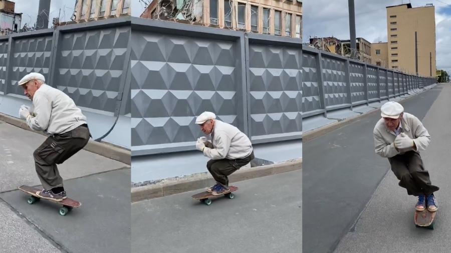 Vovô skatista explora ruas da Rússia desde 1981 e hoje tem 73 anos - Instagram/reprodução
