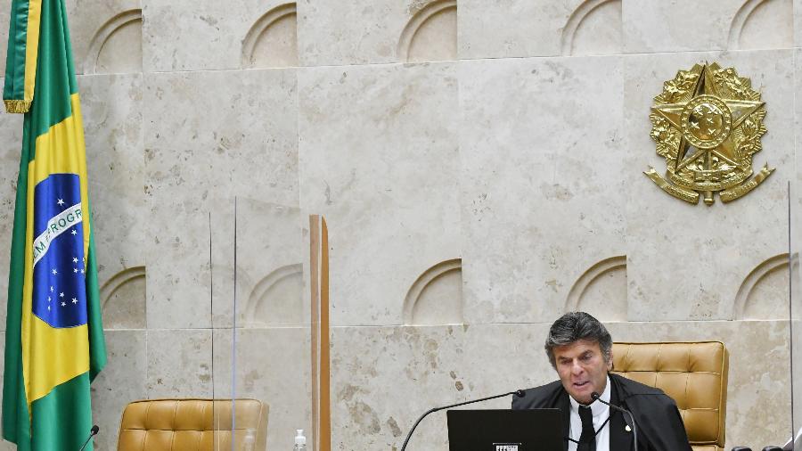 17.fev.22 - Ministro Luiz Fux em sessão do STF, por videoconferência - Carlos Moura/STF