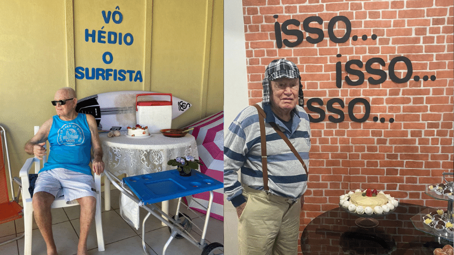 Os temas dos "mêsversários" de Hédio Francisco Nunes são inspirados nos gostos do idoso - Reprodução/Twitter/@amandanmilanez