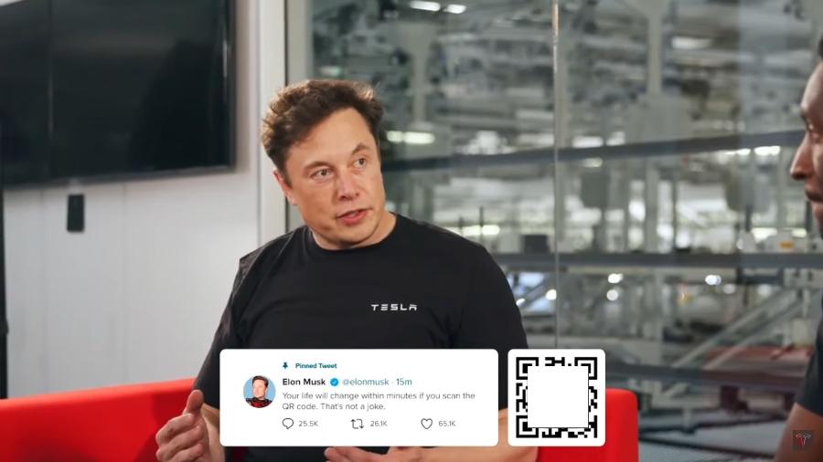 Canais no YouTube são invadidos com falsa live de Elon Musk - Reprodução/Tilt