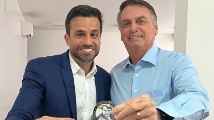 Pablo Marçal com Bolsonaro: presença de cada um nas redes é diferente