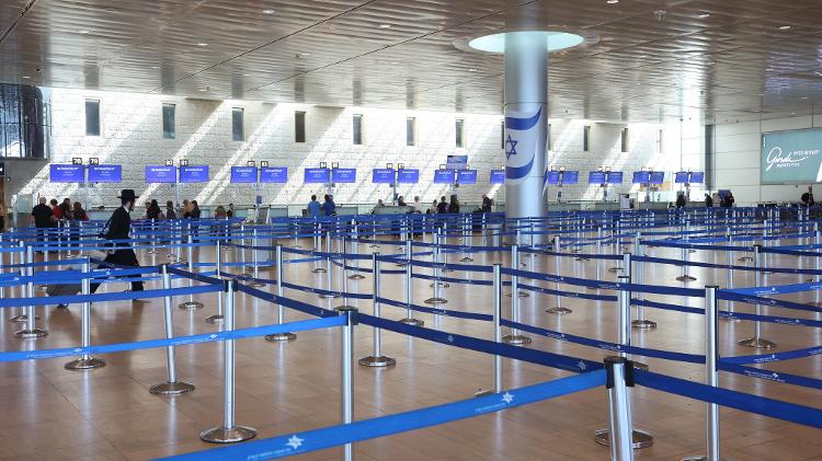 Aeroporto Internacional Ben Gurion, em Tel Aviv, totalmente vazio após ataque