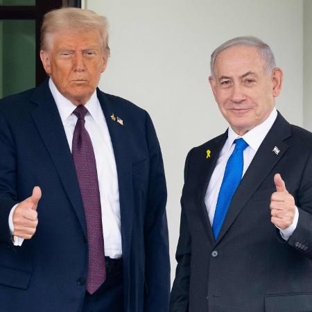 Presidente dos EUA, Donald Trump, e premiê israelense, Benjamin Netanyahu