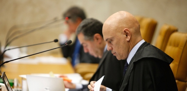 Ministro Alexandre de Moraes, do STF, durante sessão plenária