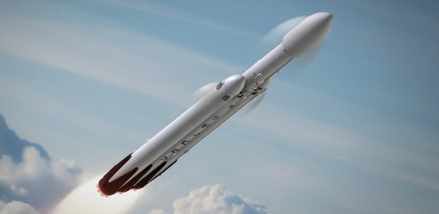 Falcon Heavy foi o primeiro foguete de alta capacidade da Space X - Divulgação/SpaceX