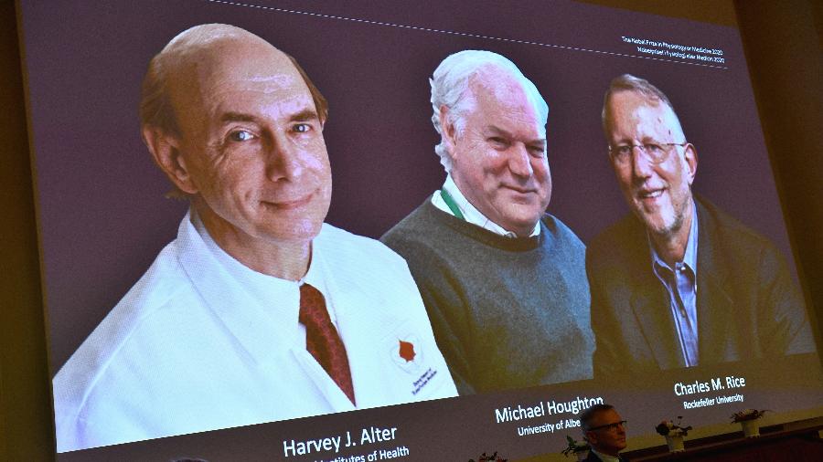 5.out.2020 - Harvey J. Alter, Michael Houghton and Charles M. Rice são os vencedores do Prêmio Nobel de Medicina de 2020 - Claudio Bresciani/TT News Agency/via REUTERS