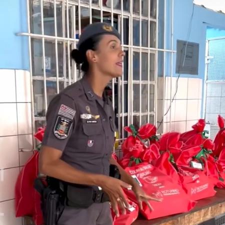 A  policial militar Vanessa Rezende, acusada de envolvimento no furto de armas e munição do 6º Batalhão de Santos