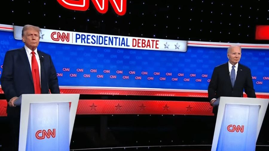 Donald Trump e Joe Biden participam de debate na CNN americana