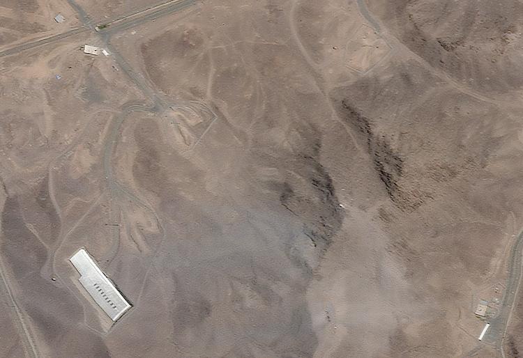 Imagem de satélite de Fordow, no Irã, onde os EUA dizem ter atingido instalação nuclear subterrânea Imagem de satélite de Fordow, no Irã, onde os EUA dizem ter atingido instalação nuclear subterrânea