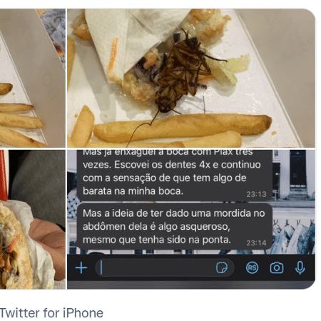 Cliente do KFC diz que encontrou barata no lanche em loja em Porto Alegre - Redes sociais